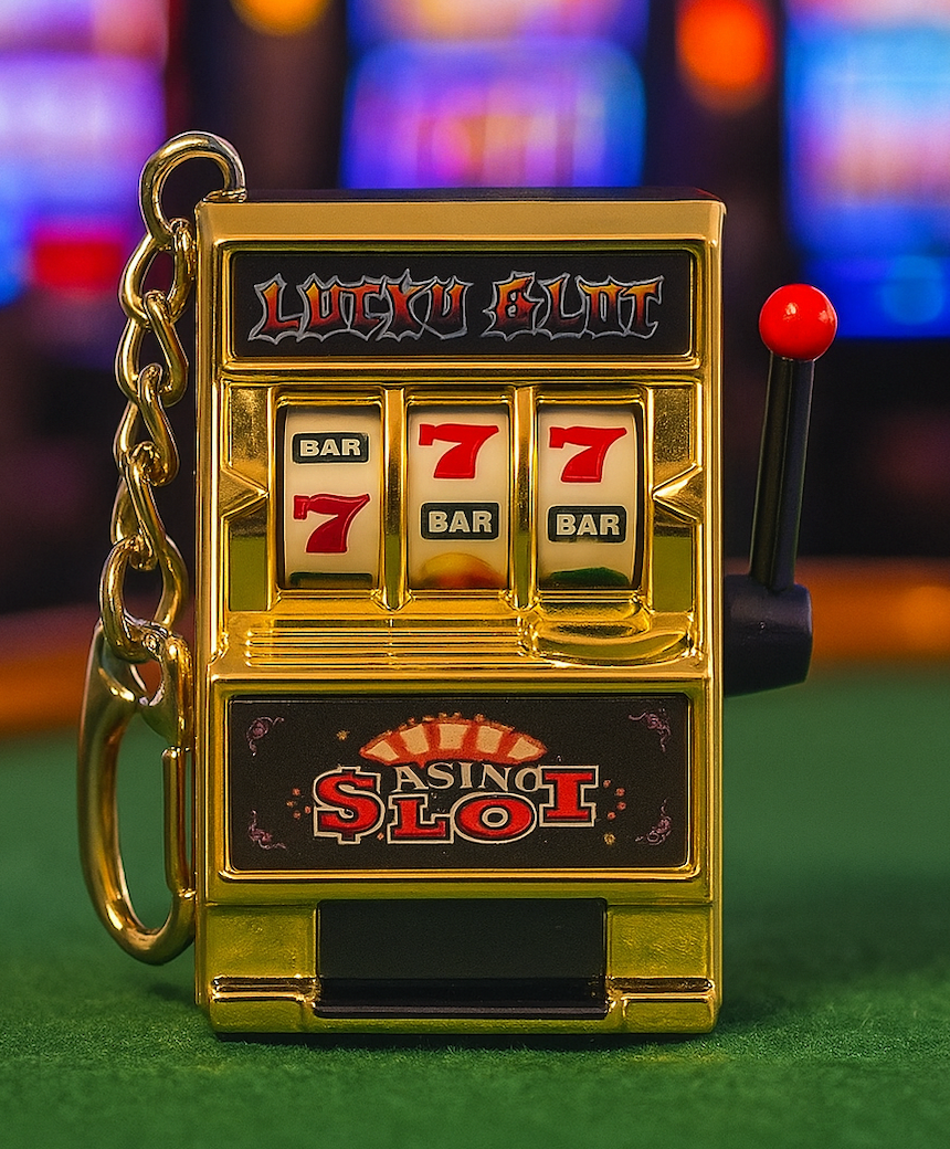Mini Slot Machine Keychain